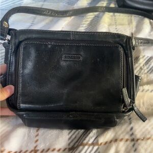Fossil Black Leather Crossbody Bag